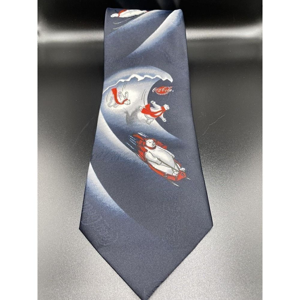 Coca Cola Polar Bear Christmas Tie Vintage 1990s. Excellent Condition